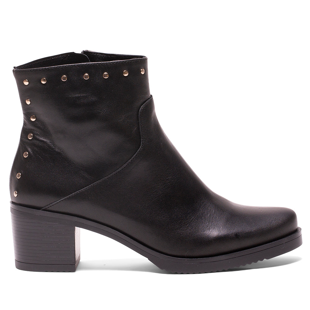BOTIN ELSA TACON BAJO EN PIEL DIANA NEGRO