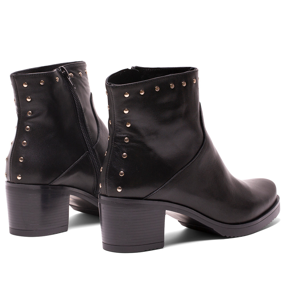 BOTIN ELSA TACON BAJO EN PIEL DIANA NEGRO