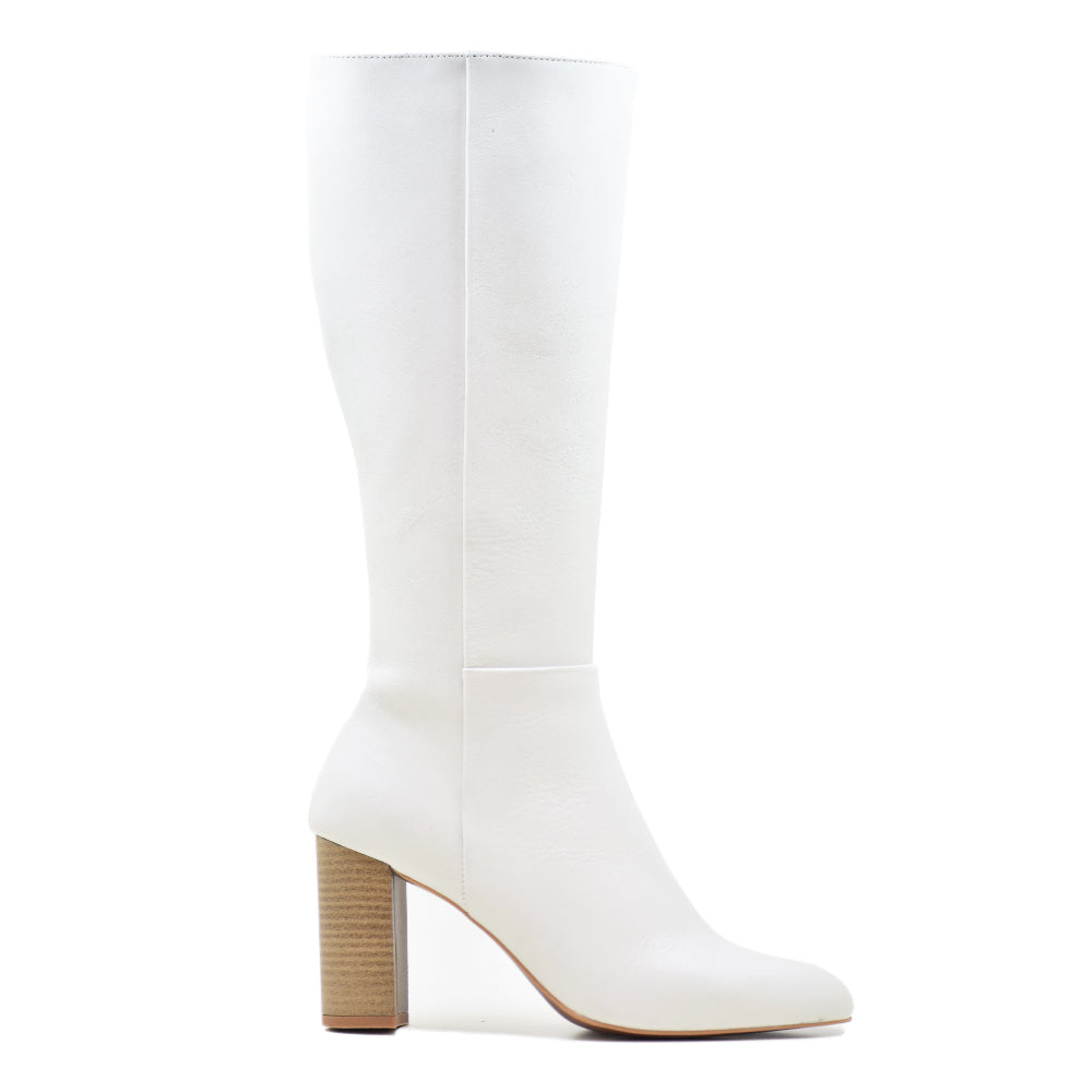CA-616 WHITE LEATHER BOOT